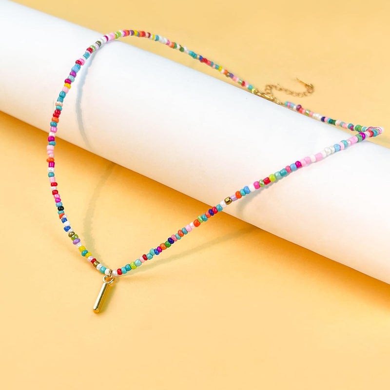 Senfour Colorful Beaded Initial Necklaces for Kids Girls, Personized Graduation Birthday Gifts - Choker Necklace for Women,Teen and Preteen Girls - Image 5
